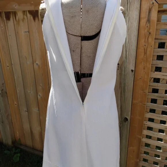 Vintage 60s Dress White Sleeveless Summer 35" Bust 32" Waist Mod GoGo Retro - Picture 10 of 12